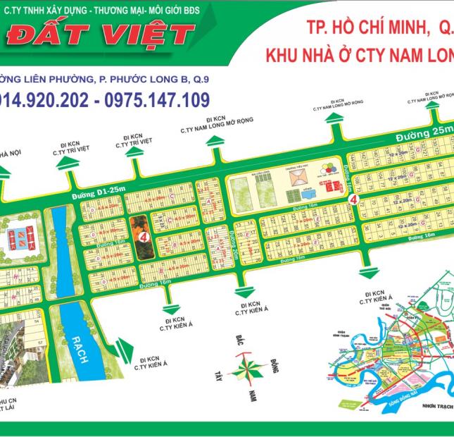 Cần bán gấp lô đất biệt thự 12x20m dự án Nam Long Phước Long B Quận 9, sổ đỏ chính chủ