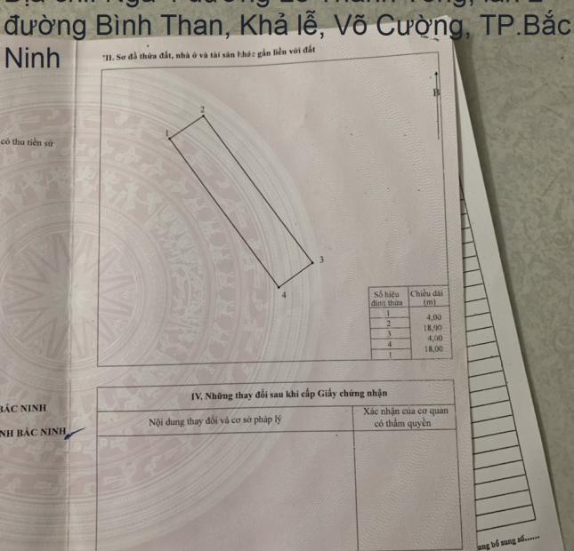 Chính chủ cần bán nhà vị trí đẹp đường Phan Huy Chú, Võ Cường, TP.Bắc Ninh