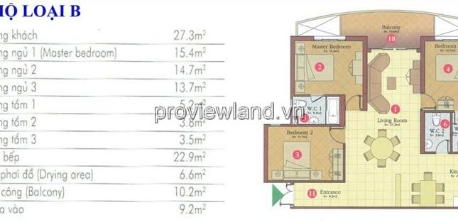 Cần tiền bán gấp căn hộ Hùng Vương Plaza, 129.9m2, 3PN, nội thất, giá 5.2 tỷ