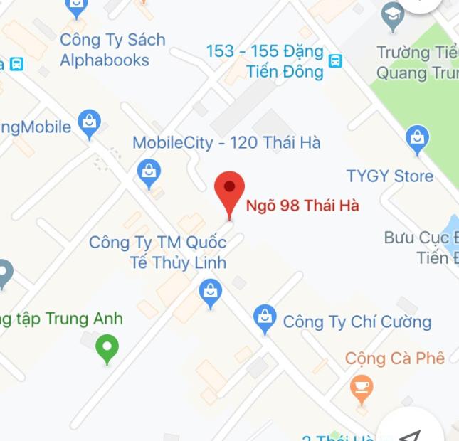  Bán Nhà 5 Tầng Thái Hà - Đống Đa-Giá 3,6tỷ.Nhà mới,chắc chắn, mặt tiền 4m, trong ngõ thông, ở được ngay.