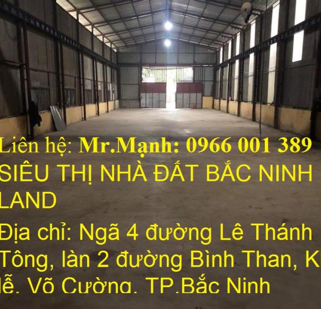 Cần cho thuê kho xưởng 350m2 tại khu Võ Cường, TP.Bắc Ninh