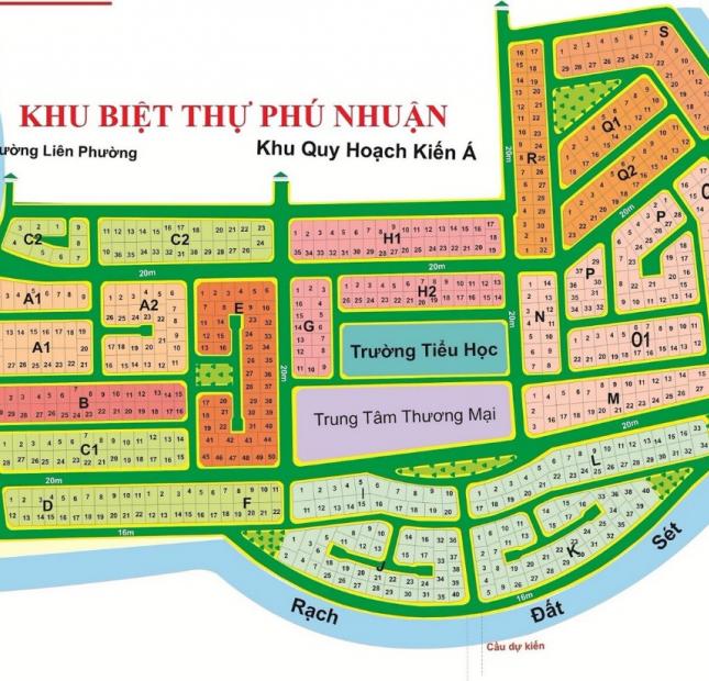 Chuyển nhượng đất biệt thự khu dân cư Phú Nhuận - Quận 9, giá tốt nhất tại khu.