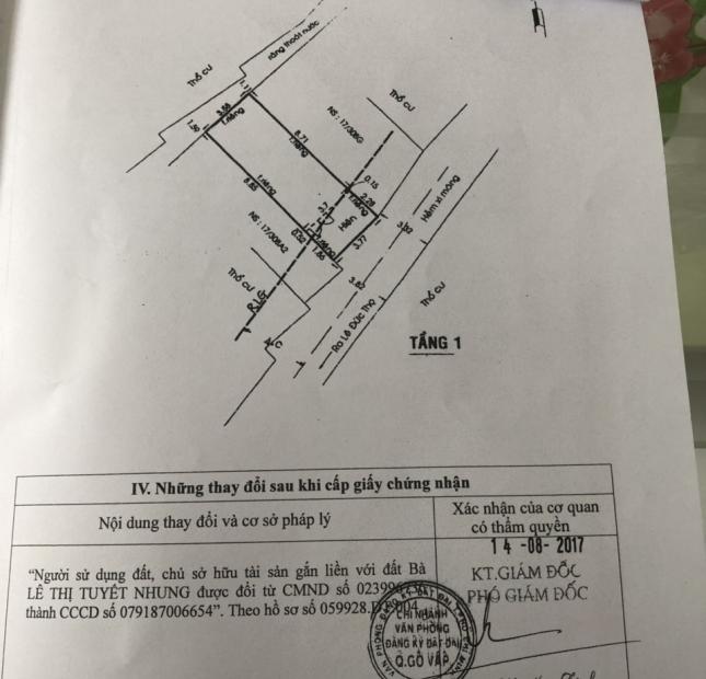 BÁN GẤP NHÀ CHÍNH CHỦ SỔ HỒNG RIÊNG ĐƯỜNG LÊ ĐỨC THỌ, PHƯỜNG 15, GÒ VẤP. LIÊN HỆ: 0902945107 