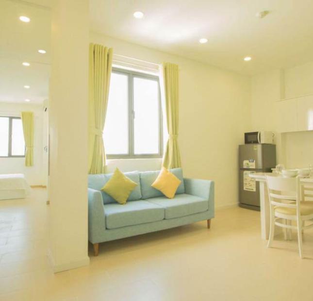 Cho thuê căn hộ cao cấp 1 phòng ngủ, 1 phòng khách, rộng 40m2, sạch sẽ, thoáng mát, quận trung tâm.