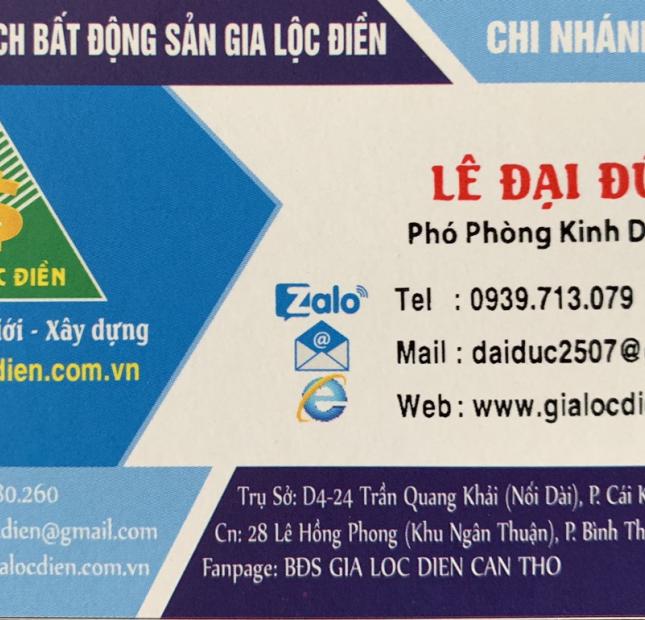 Bán nhà trệt gác lửng ,dt 4.5 x 20 ,mặt tiền đường ngô sỹ liên ,trục chính kdc metro , ninh kiều ,cần thơ