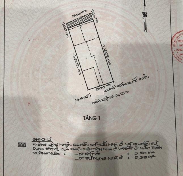 Nhà hẻm thẳng đường 3/2; 5mx13m; 1 lầu; P.14; Q.10