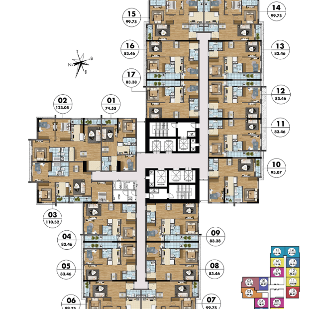 [ 4 sao ] Căn hộ 02 phòng ngủ tầng cao toà S3 chung cư Goldmark City