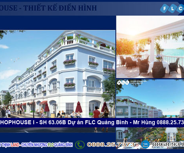 Chính chủ cần bán SHOPHOUSE OYTER PLUS  I–SH 63.06B, FLC Quảng Bình