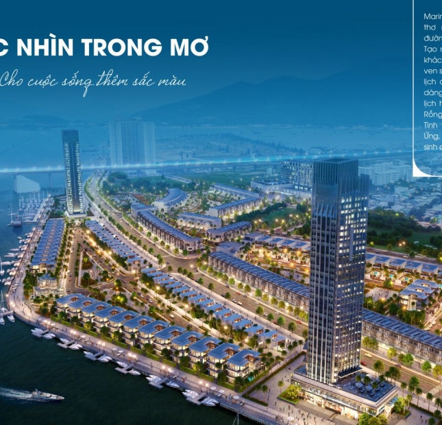 nhà phố Marina Complex nằm trọn vẹn bên bờ sông hàn Đà Nẵng.