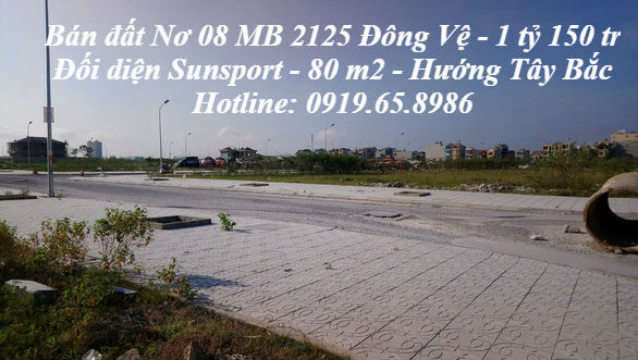 Bán đất Thanh Hóa - mặt bằng 2125 đối diện Sunsport sau KS Mường Thanh Nơ 8 hướng TB 