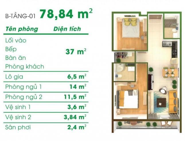 Bán căn hộ Depot Metro Tham Lương 79 m2 giá 1,95 tỷ, bao gồm phí sang tên và chi phí liên quan
