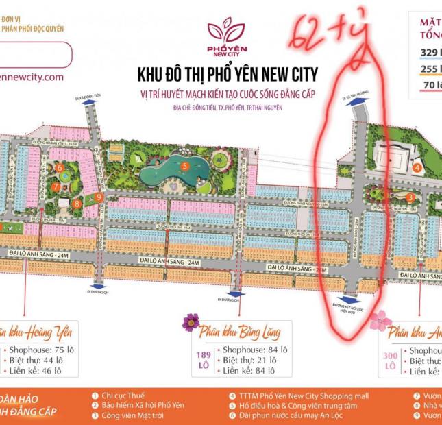 Bán đất nền dự án tại Dự án Khu dân cư Đông Tây, Phổ Yên,  Thái Nguyên diện tích 100m2  giá 7500 Triệu/m²
