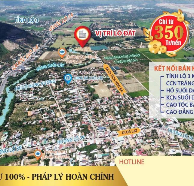 Bán đất tại Đường Quốc lộ 1A, Cam Lâm,  Khánh Hòa diện tích 90m2  giá 350 Triệu