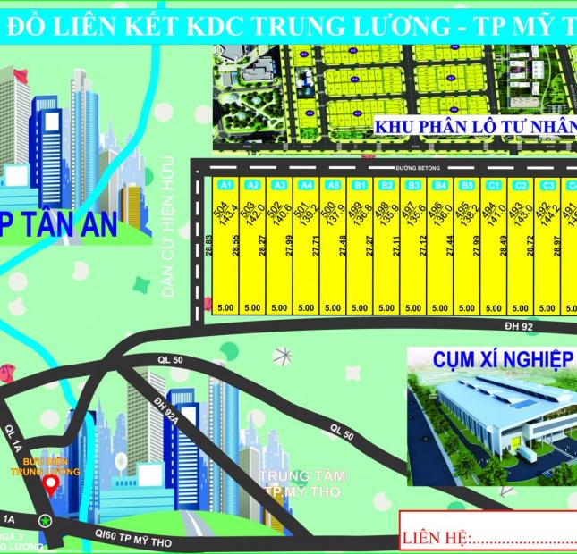 Chính thức mở bán 17 lô đất ở xã Đạo Thạnh TP Mỹ Tho DT:5x27 SHR công chứng ngay