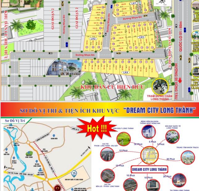 Bán đất thổ cư mặt tiền quốc lộ 51 Đồng Nai, SHR, tc 100%