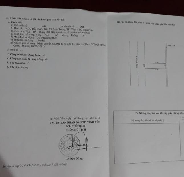 BÁN NHÀ KHU 204, KDC ĐỒI CHIÊU ĐÃI, ĐỊNH TRUNG, VĨNH YÊN GIÁ RẺ. LH: 0986454393 – 0986797222