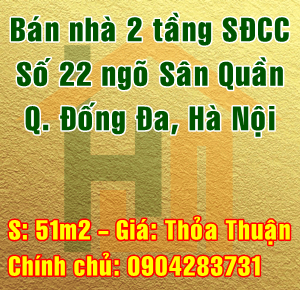 Bán nhà số 22 ngõ Sân Quần, Phường Khâm Thiên, Quận Đống Đa, Hà Nội