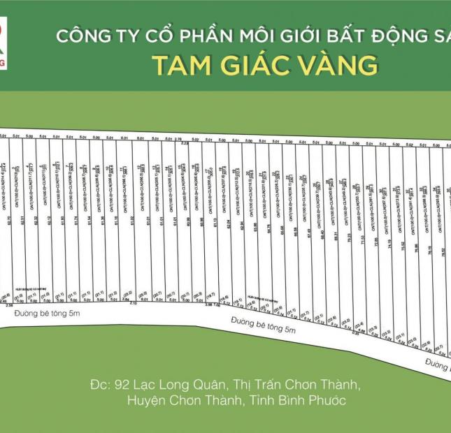 Bán đất gần KCN Minh Hưng 3, Chơn Thành, Bình Phước giá chỉ 1 triệu/m2.