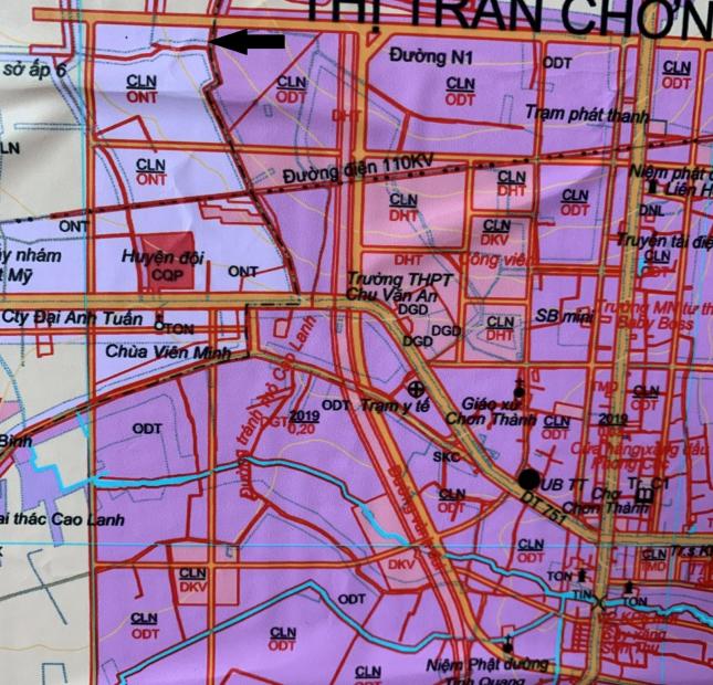 Bán đất thị trấn Chơn Thành - Bình Phước đường Ngô Đức Kế, diện tích 225m2 giá 550 triệu
