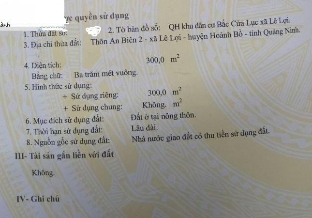 Khu dân cư bắc Cửa Lục, view hồ, giá rẻ, ko có lô thứ 2, 8tr/m2