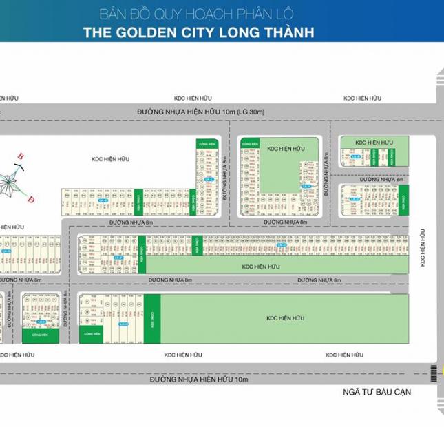 Dự án The Golden City - Đất nền ngay cổng sân bay long thành (đã có sổ riêng từng nền)