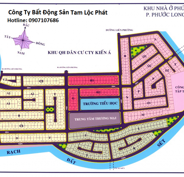 . Một số nền đất giá tốt cần bán tại dự án Phú Nhuận, đường Đỗ Xuân Hợp, Q9, lô P 293m2, giá 30 tr/m2