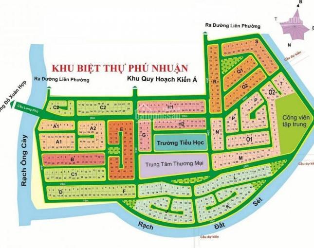 Nhiều nền BT đất nền dự án KDC Phú Nhuận đường Đỗ Xuân Hợp cần bán, lô P DT 361m2, giá 30 tr/m2