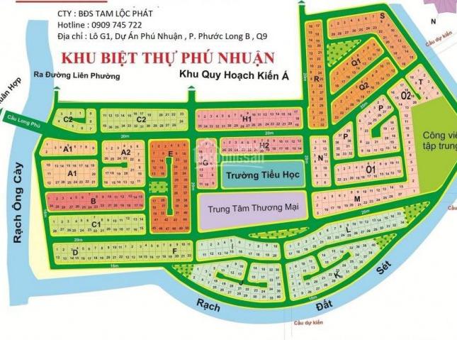 Cần bán nền đất biệt thự Phú Nhuận, Q9, vị trí đẹp, sổ đỏ, giá tốt