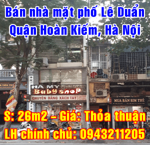 Bán nhà mặt phố Lê Duẩn, phường Cửa Nam, Quận Hoàn Kiếm