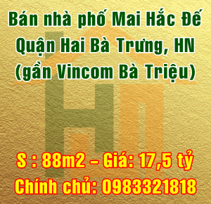 Bán nhà phố Mai Hắc Đế, phường Bùi Thị Xuân, Quận Hai Bà Trưng