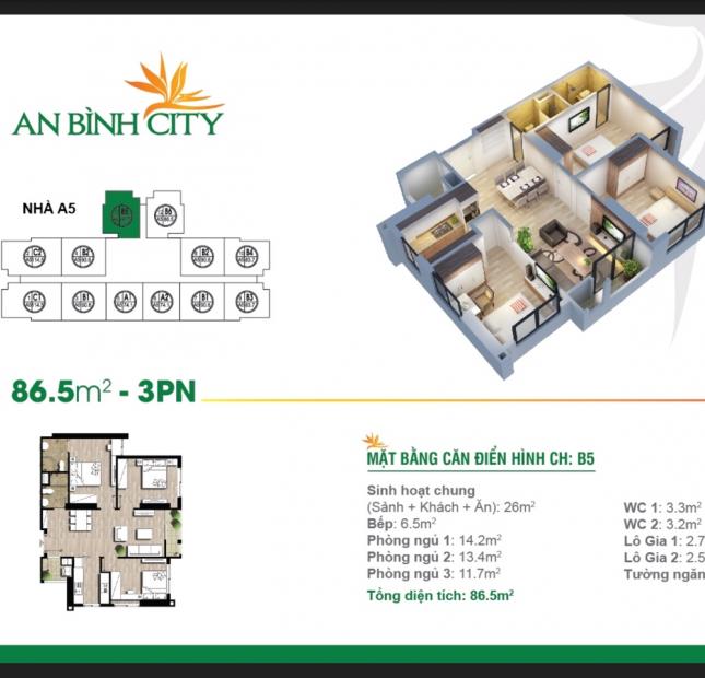 Căn hộ số 12 tòa A2, tầng trung chung cư An Bình City