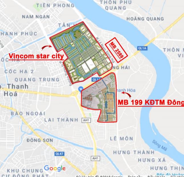 Bán đất mặt bằng Sông nước 2589 phường Đông Hải, tp Thanh Hóa đối diện Vinhome Star city