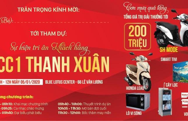Tri ân khách hàng PCC1 Thanh Xuân, Quà tặng lên tới 200tr. LH: 0988.980.469