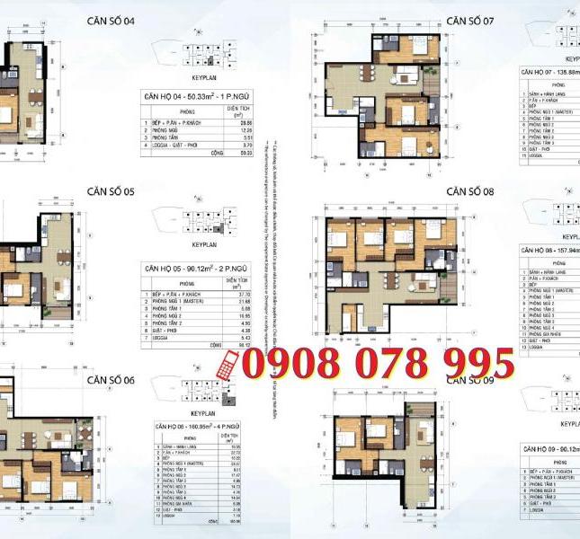 Bán căn hộ 1PN, DT 50.33m2 Opal Tower - Saigon Pearl, Q Bình Thạnh, TP HCM. LH 0908078995