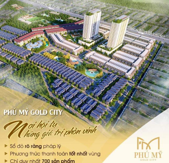 HOT 1 lô mặt tiền Phú Mỹ Gold City giá 8tr/m2 thổ cư 100% đất ơ đô thị SHR