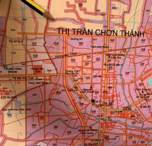 Bán đất khu phố 2  thị trấn Chơn Thành, Bình Phước. Diện tích 150m2, giá 510 triệu