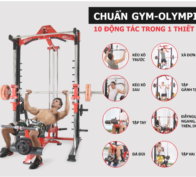 Máy tập tạ đa năng Elip iRon10: 10in1   -  Giá: 15.900.000 đ