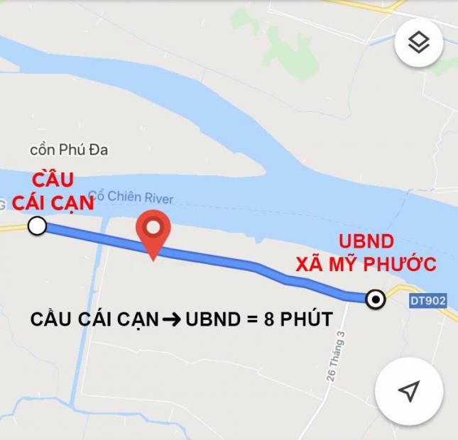 Cần bán lô đất xã Mỹ Phước, huyện Măng Thít, tỉnh Vĩnh Long, mặt tiền đường, sổ đỏ riêng