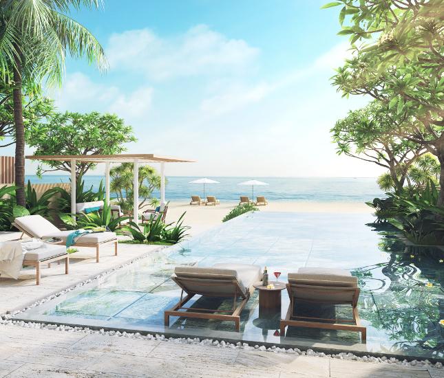Bán biệt thự mặt biển, shop villa mặt tiền biển Melia The Hamptons Hồ Tràm tuyệt đẹp - LH 0936122125