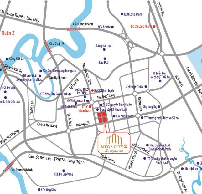 Đất nền khu đô thị Mega City 2, nằm ngay TTHC Nhơn Trạch, giá chỉ 750 triệu/nền, LH: 0909 418 838