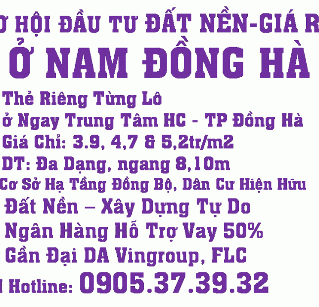 Giá Đầu Tư Chưa Từng Có Chỉ TỪ 3.9Tr/m2. LH QLDA 0905.373932.