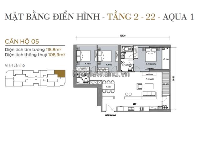 Cho thuê căn hộ 3 phòng ngủ full nội thất tại Vinhomes Golden River Quận 1