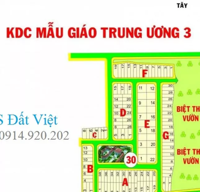 Bán lô đất nền dự án mẫu Giáo Trung Ương 3, phường Phú Hữu, Quận 9, lô F, dt 6x25m, giá bán 57tr/m2