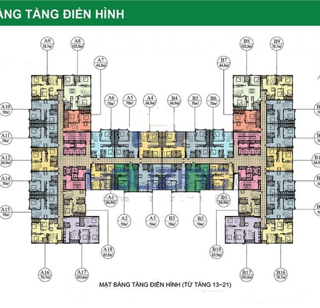 Bán căn 1212 tòa A chung cư 282 Nguyễn Huy Tưởng, 66,9m2,, giá: 23,5 tr/m2. LH:0387720710