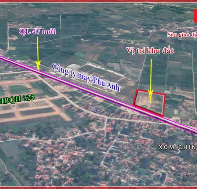 Chuyển nhượng khu đất SXKD mặt tiền QL47 - Bên hông cty may Phú Anh - Đông Khê - Thanh Hóa