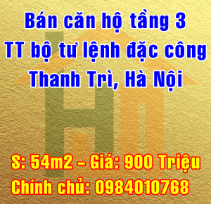  Bán căn hộ tầng 3 tập thể Bộ Tư Lệnh Đặc Công Vĩnh Quỳnh, Thanh Trì, Hà Nội