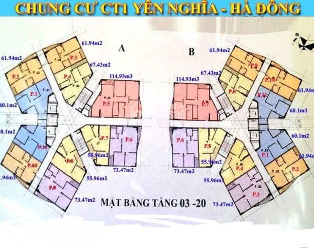  bán gấp căn góc:1210 tòa B chung cư  CT1 Yên Nghĩa, Hà Đông, 61,94m2.giá: 14tr/th (bao tên).0387720710
