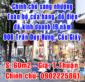 Sang nhượng toàn bộ cửa hàng đồ điện, 90B Trần Duy Hưng, Cầu Giấy