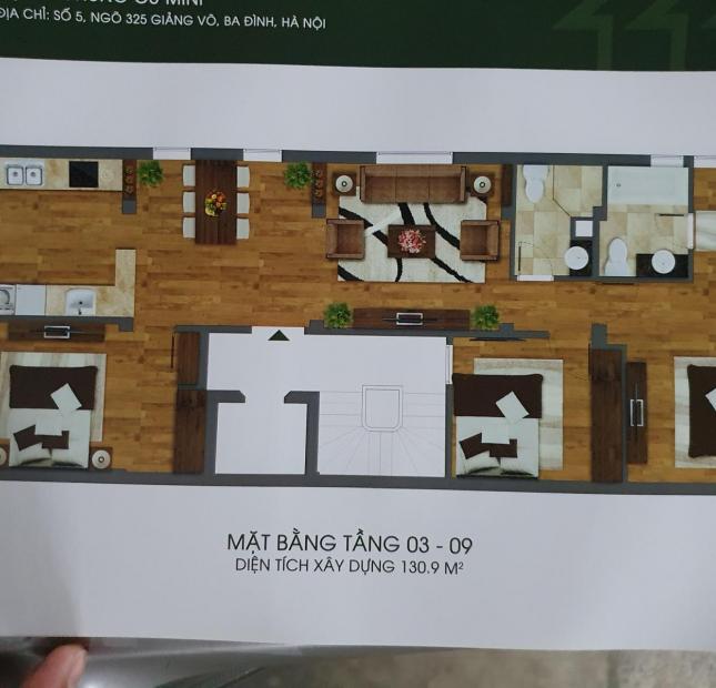 Nhà Đẹp! 32 tỷ 130m2, 9T, phố Giảng Võ - Ba Đình lô góc mặt tiền rộng thuê 8000$