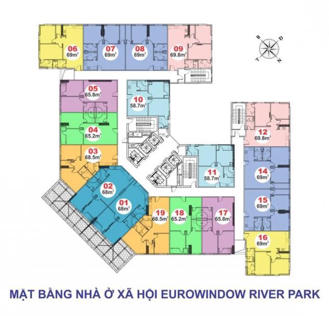 Bán căn hộ chung cư tại Dự án Eurowindow River Park, Đông Anh, diện tích 69m2  giá 19.2 Triệu/m² nhận nhà ở ngay, hỗ trợ ngân hàng 70%